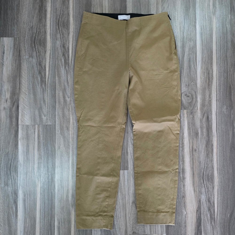 Everlane Women Side Zip Stretch Pants Khaki Tan Size 6 Slim Fit Professional